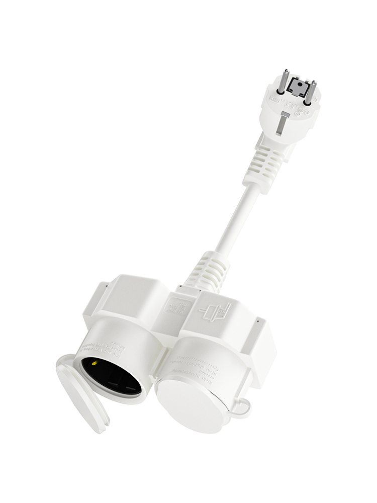 Outdoor Power Socket Cover - EU Extension Cable with 2 Schuko