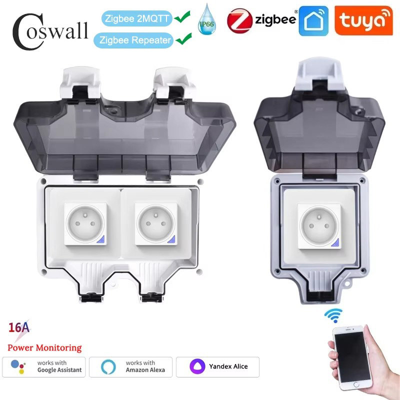 Outdoor Power Outlet Wifi - Coswall IP66 Waterproof French Standard Socket