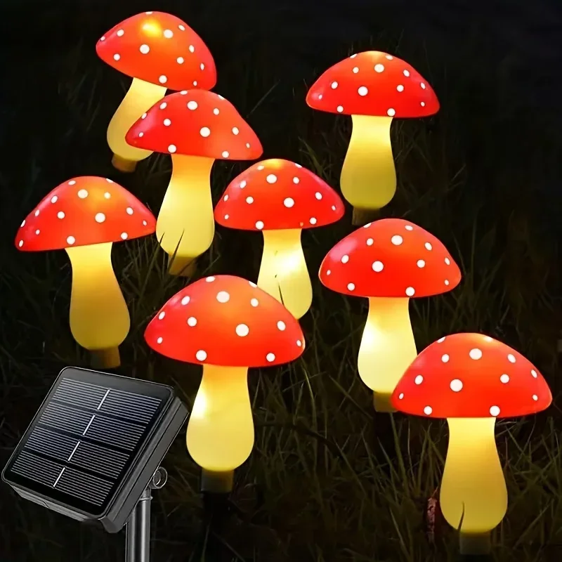 Outdoor Power Stake - 8/12/20 Head Solar Mushroom Lights Stake