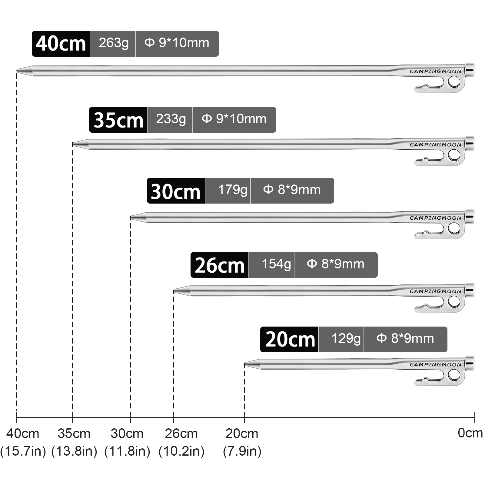 6pcs/8pcs 20cm/26cm/30cm/35cm  - Outdoor Power Stake ulasan dan harga