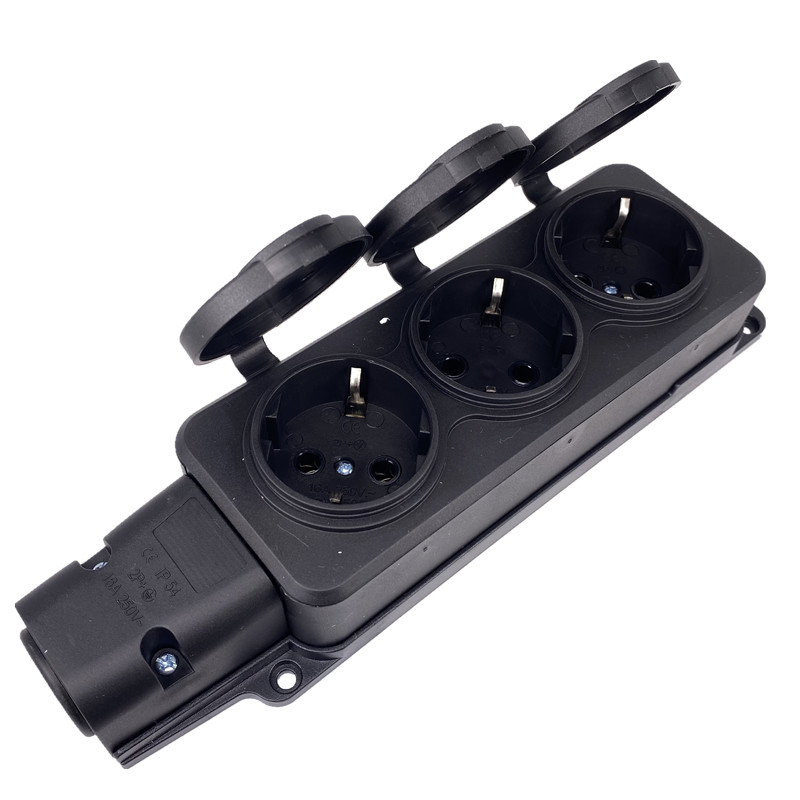 EU German 3 / 4 Ways Outdoor W - Outdoor Power Strip With Cover ulasan dan harga