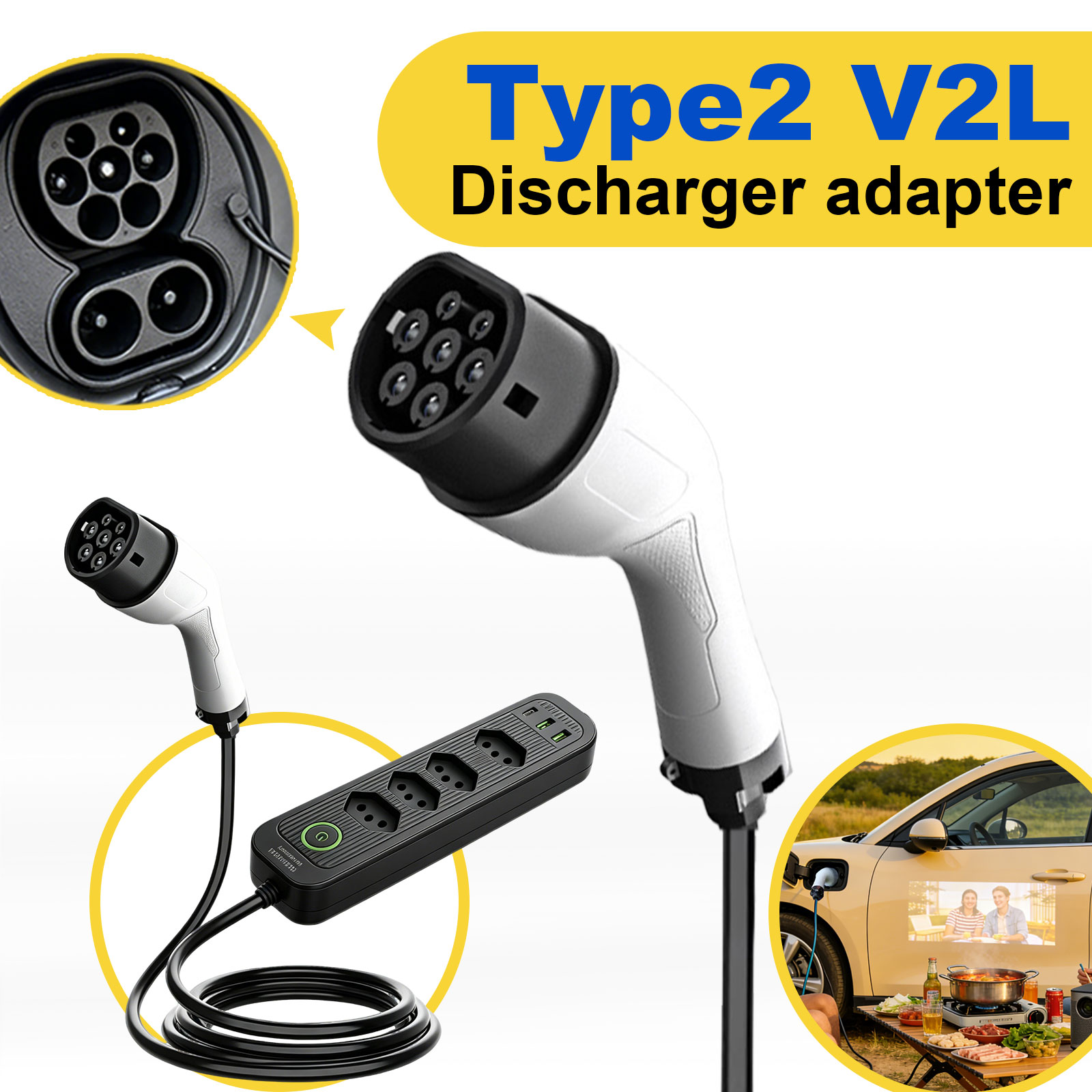 Type2 V2L Discharge Adapter 16 - Outdoor Power Adapter ulasan dan harga