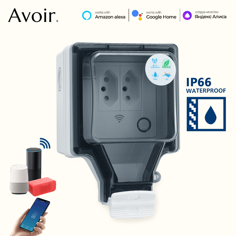 Avoir Tuya Wifi Smart Socket I - Outdoor Power Outlet Wifi ulasan dan harga