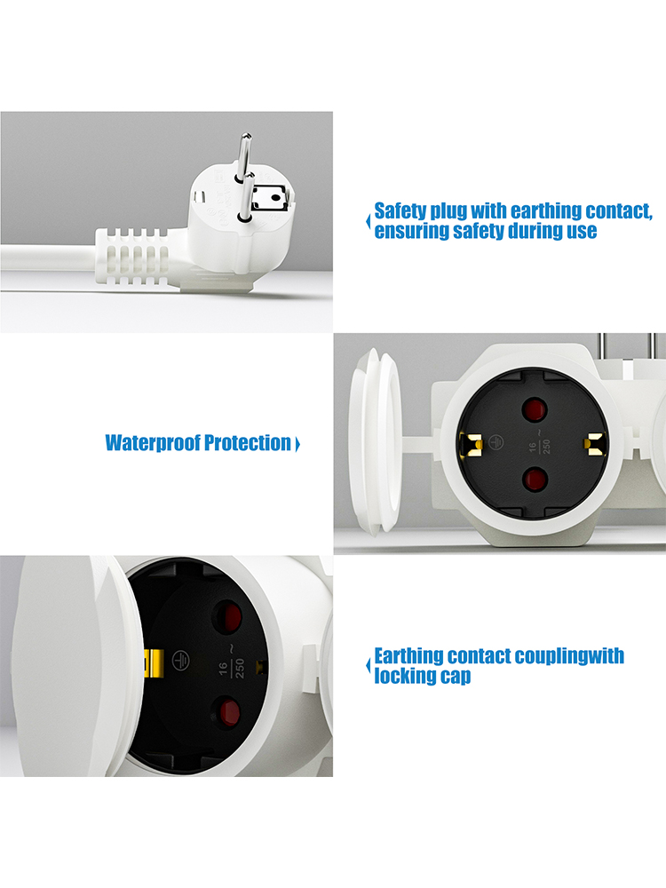 EU Extension Cable with 2 Schu - Outdoor Power Socket Cover ulasan dan harga