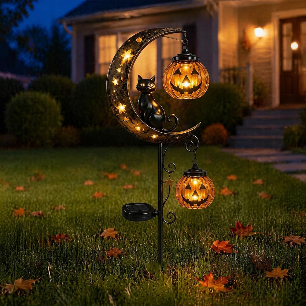 Solar Halloween Black Cat & Pu - Outdoor Power Stake ulasan dan harga