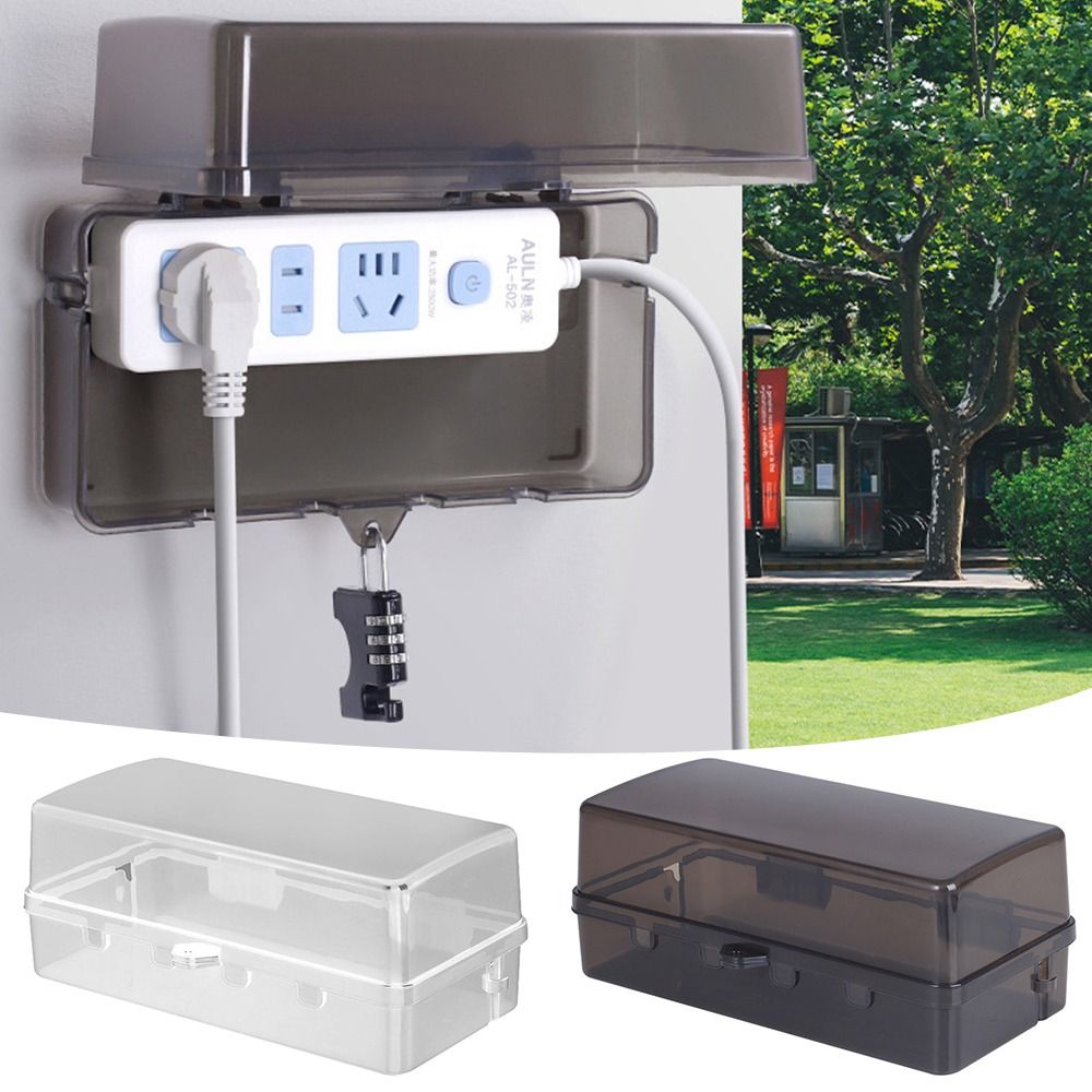 Portable Plastic Plug Box Anti - Outdoor Power Socket Cover ulasan dan harga