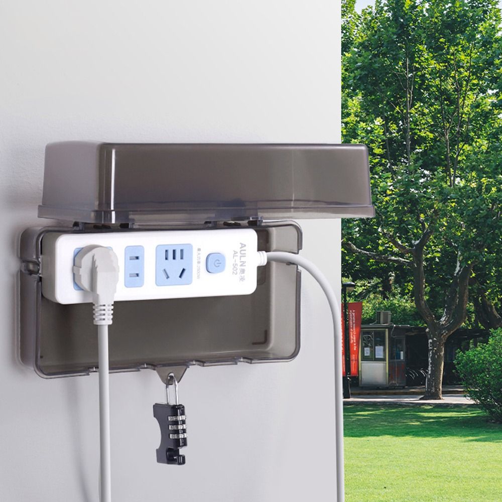 Portable Plastic Plug Box Anti - Outdoor Power Socket Cover ulasan dan harga