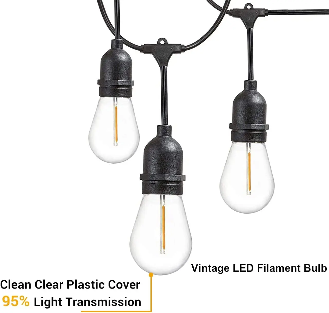 10Pack 5V 24V S14 Dimmable Fil - Outdoor Power Lead Cover ulasan dan harga