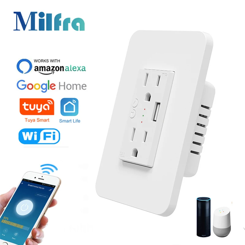 Milfra Wifi Smart Socket Doubl - Outdoor Power Outlet Wifi ulasan dan harga