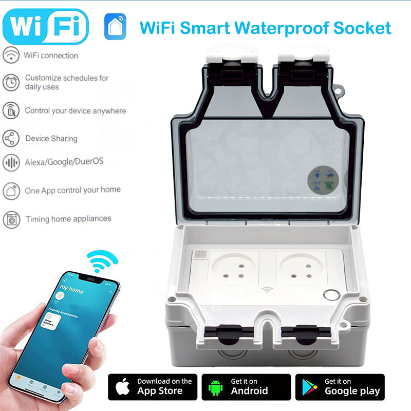 16A Smart Socket IP66 Waterpro - Outdoor Power Outlet Wifi ulasan dan harga
