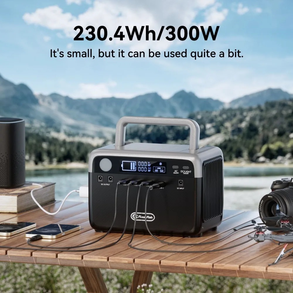 230.4Wh LiFePO4 300W (Peak 600 - Outdoor Power Bank With Ac Outlet ulasan dan harga