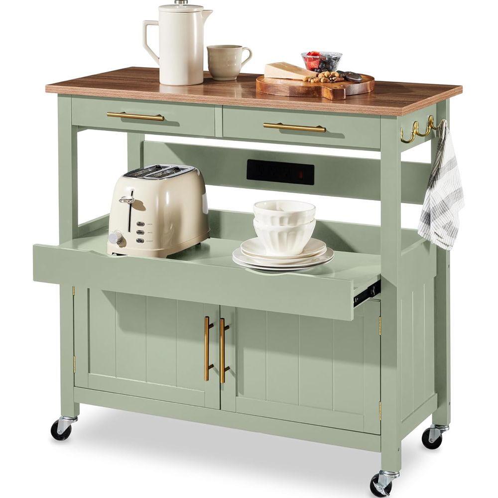36in LarRolling Kitchen Island - Outdoor Kitchen Power Outlet ulasan dan harga