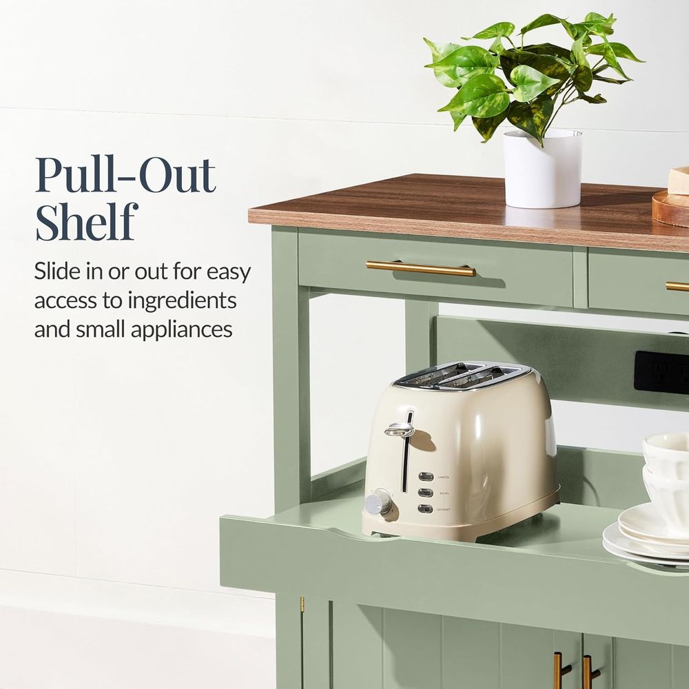 36in LarRolling Kitchen Island - Outdoor Kitchen Power Outlet ulasan dan harga