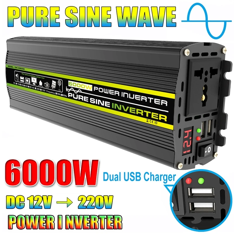 6000W DC12/24V to AC 220V Pure - Outdoor Power Transformer ulasan dan harga